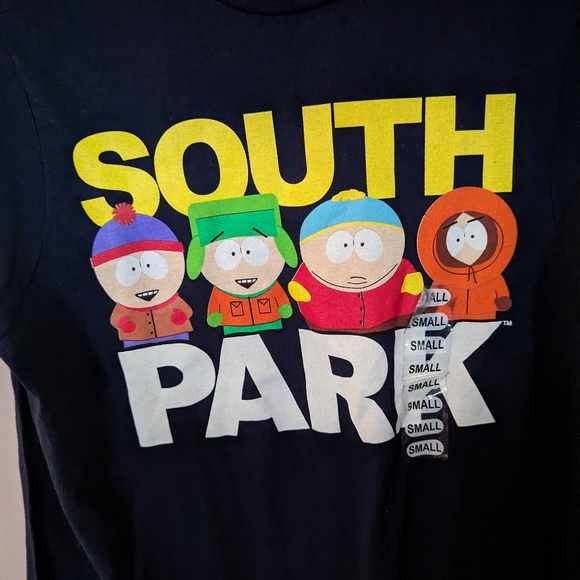South Park Gang Logo Sandwich T-Shirt Adult Size Small Black - Picture 5 of 5